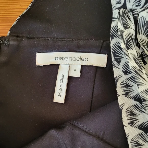 Max & Cleo Black and Cream One Shoulder Cocktail Dress - Picture 2 of 5